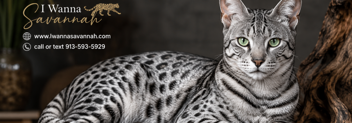 Silver Savannah cat for sale